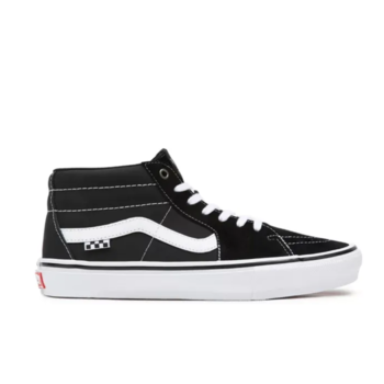 imagem TENIS VANS SKATE GROSSO MID BLACK WHITE EMO LEATHER